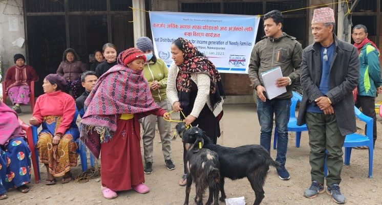 किर्तिपुरमा जागृतिको चौथो चरण बाख्राका पाठी बितरण